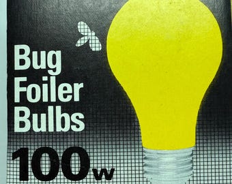 Vintage Incandescent Sylvania Yellow Bug Foiler Light Bulbs 100 w- NEW Pkg of 2