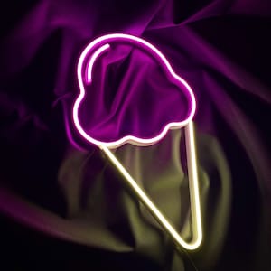 Sweet Glow Neon Eiscreme Schild: Verspieltes Dessert Licht für Küche & Diner Decor