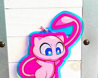 Mew-Rainbow Epoxy Keychain.
