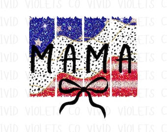Mamma patriottica retrò Png, USA Mama Bow Png, Glitter Mama USA Png, Mamma rossa bianca e blu Png, Retro Fourth of July Png, Mamma patriottica Png