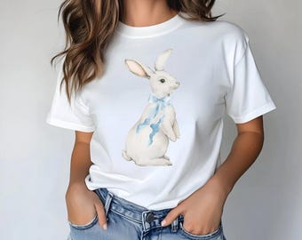 Coquette Bunny PNG, Easter PNG, Bunny PNG, Coquette Bunny met strik png, illustraties aquarel Pasen, strik png, aquarel konijntje png, Pasen png