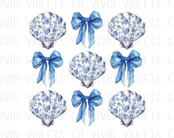 Coquette Summer PNG, Oyster Design, Blue Shell PNG, Coastal Granddaughter, Trendy Summer PNG, Beach Png, Aesthetic Summer, Coastal Aesthetic
