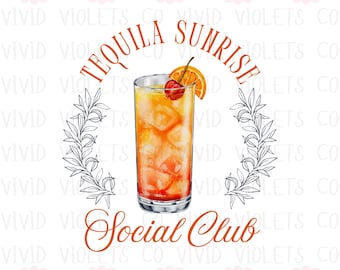 Tequila Sunrise Cocktail PNG Coquette Social Club PNG Tequil Social Club PNG, Coquette Cocktail Social Club Png, Social Club Png Tequila Png