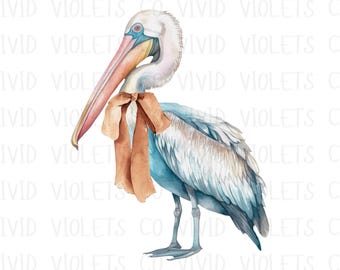 Coquette Summer PNG, Coastal  Aesthetic Design, Coastal Granddaughter PNG, Trendy Summer PNG, Beach Png, Pelican with Bow Png