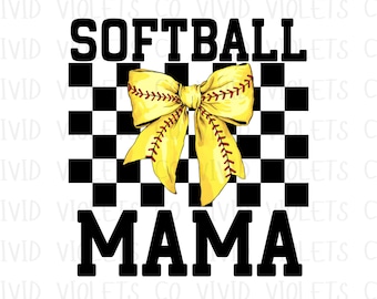 Retro Softball Mama PNG, Coquette Softball Mama Png, Softball PNG, Softball Shirt Design, Sublimation Design, Trendy Softball Png