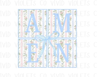 Floral Amen Coquette Png, Floral Amen Png, Amen Png, Preppy Easter Png, Easter Png, Coquette Easter Shirt,  Spring Shirt Design