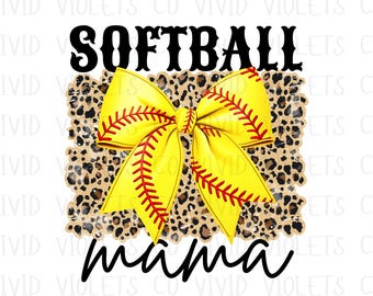 Preppy Softball Mama PNG, Coquette Softball Mama Png, Softball PNG, Softball Shirt Design, Sublimation Design, Trendy Softball Png