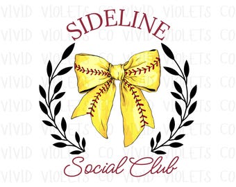 Softball Social Club PNG, Sideline Social Club PNG, Softball PNG, Softball Shirt Design, Sublimation Design, Trendy Softball Png, Preppy Png
