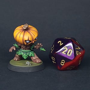 Pumpkin Creature | Hand painted 3D Printed Miniature | 28-32 mm scale Table Top Miniature for DnD