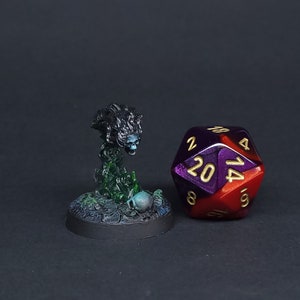 Flaming Lich Skull | Hand painted Wizkids Miniature | 28-32 mm scale Table Top Miniature for DnD