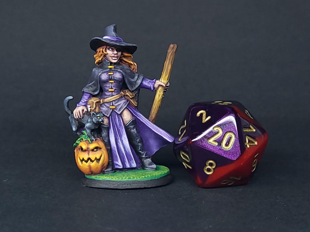 Reaper Mini Halloween Witch | Hand Painted Reaper Miniature | 28-32 Mm Scale Table ...