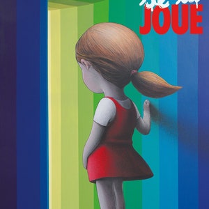 May include: An illustration of a young girl in a red dress and white shirt, standing before a colourful striped background. The text "SETH se la JOUE" is at the top. The artwork has a whimsical, artistic style.