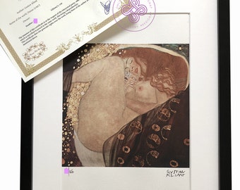 Gustave Klimt Serigraph, Signed, Framed, Included, Danae Gustav Klimt Paper, Certificate, Original, M Arts Edition, Numbered 150, Art Nouveau, Bauhaus