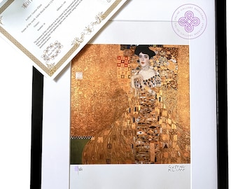 Gustave Klimt Signed Serigraph Framed Included - Adele Bloch Bauer - Certificate Original M Arts Numbered Edition 150 Art Nouveau Bauhaus