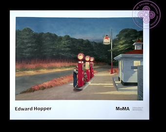 EDWARD HOPPER - Gas (1940) - Original Poster Moma Museum Post-Impressionismus Landschaft Licht New York Malerei berühmter Künstler