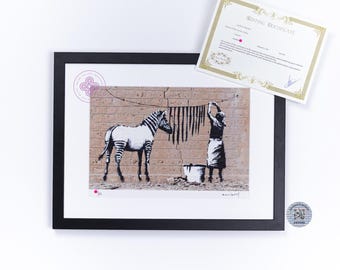 Banksy – Lithograph 'zebra Stripes Washing' - Framed - Etsy