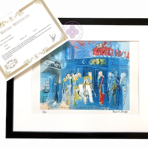 raoul dufy fabric Original M Arts Limited Edition raoul dufy painting raoul dufy lithograph Serigraphy FRAMED Reception CERTIFICATE 150