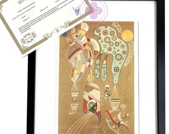 KANDINSKY schilderij Zeefdruk Kankinsky INGEKADERD CERTIFICAAT Originele M Arts Editie Genummerd 150 Kandinsky kandinsky onderzetters bauhaus tentoonstelling