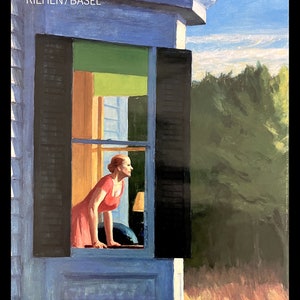 EDWARD HOPPER - Cape Cod Morning - Manifesto originale Fondazione BEYELER Post-impressionismo paesaggio new york dipinto famoso artista