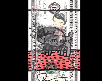 DEATH NYC Serigraphy Ed Limited - Keith Haring is Free- ORIGINAL street Art wall lithograph decoration not obey 1 dollar bill
