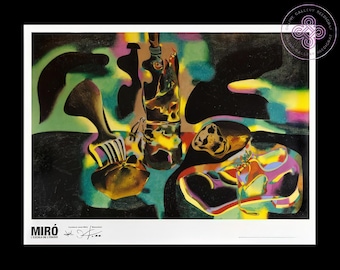 ジョアン　ミロ　　リトグラフ Joan MIRO: Expo 76 Fundacio Joan Miro - オリジナルのサイン入り