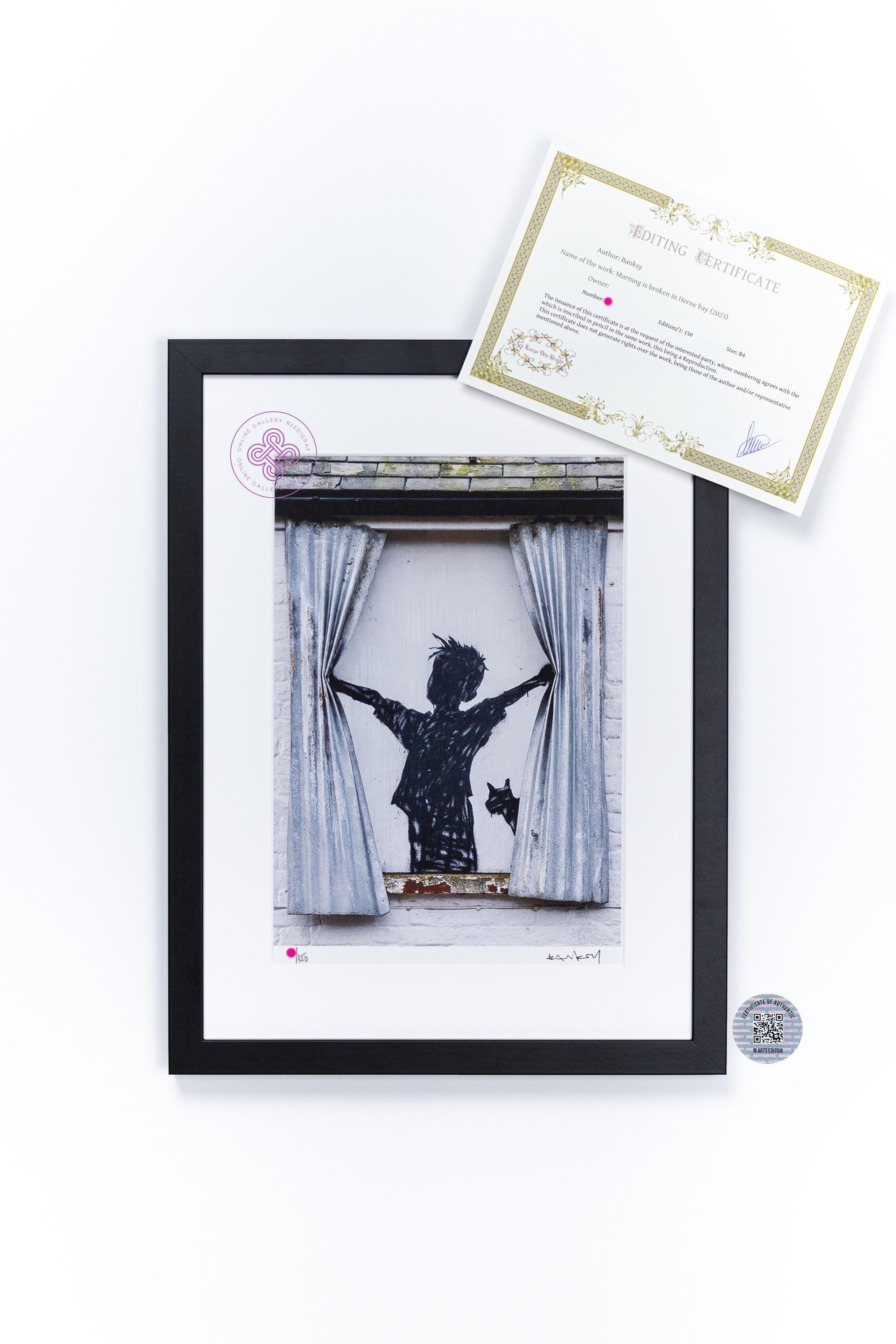 BANKSY FRAMED Art Signed Screenprint Morning is Broken