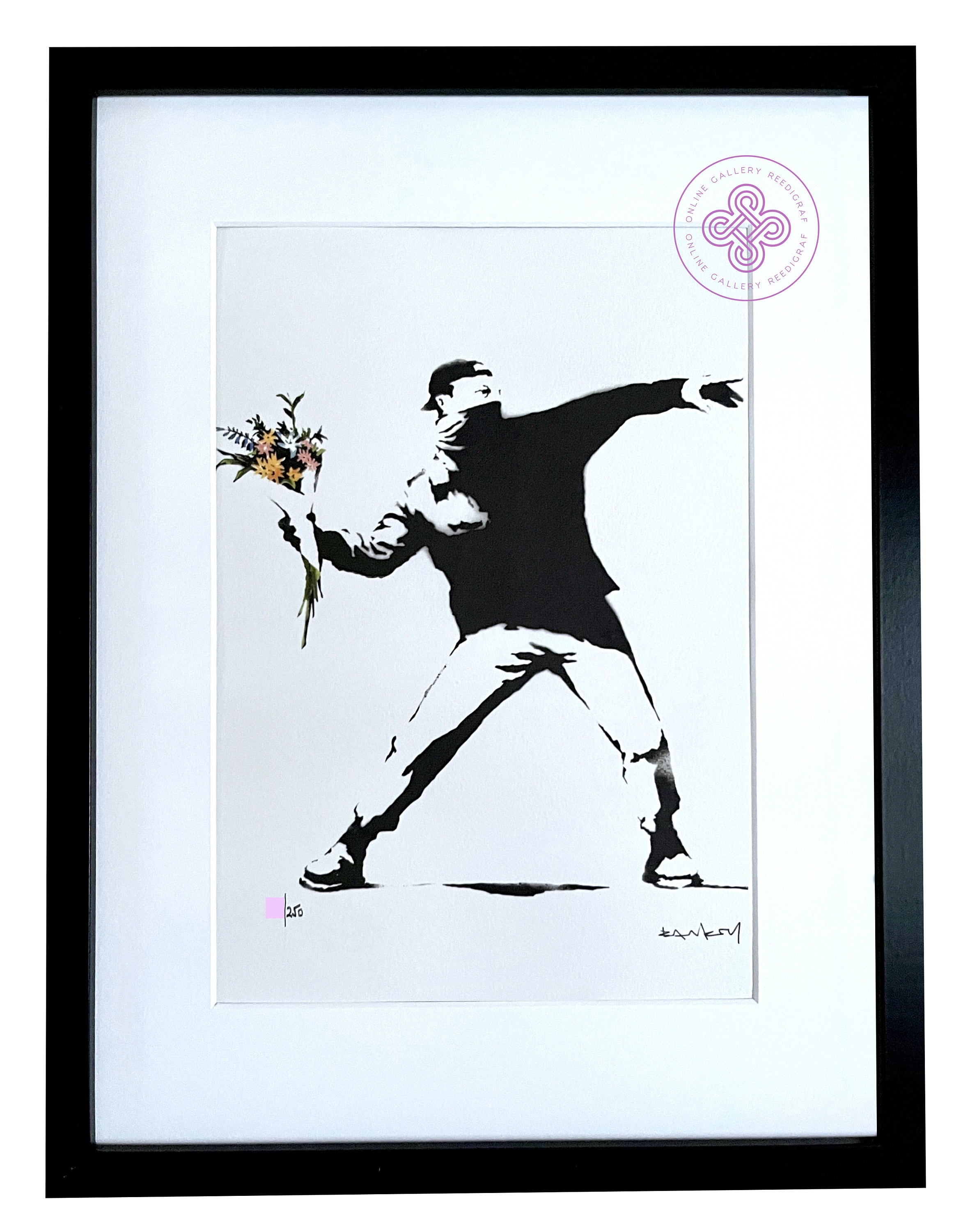 BANKSY Flower Thrower COA Bansky Sérigraphie Art Contemporain