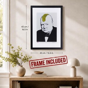 BANKSY Winston Churchill – Framed Serigraph, Limited Edition /150, M Arts Edition, Numbered, Certificate & Hologram – Street Art Wall Art image 3