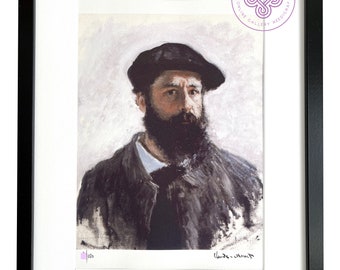 クロード・モネ 油彩画 手描き 貴重 作者サイン モネ直筆サイン入りセリグラフ（額入り）付き。クロード・モネの真贋