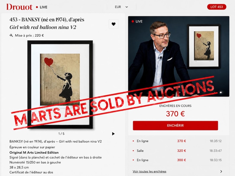 BANKSY Girl with a balloon (panel) – Framed Serigraph, Limited Edition /250, M Arts Edition, Numbered, Certificate – Street Art Wall Art image 3