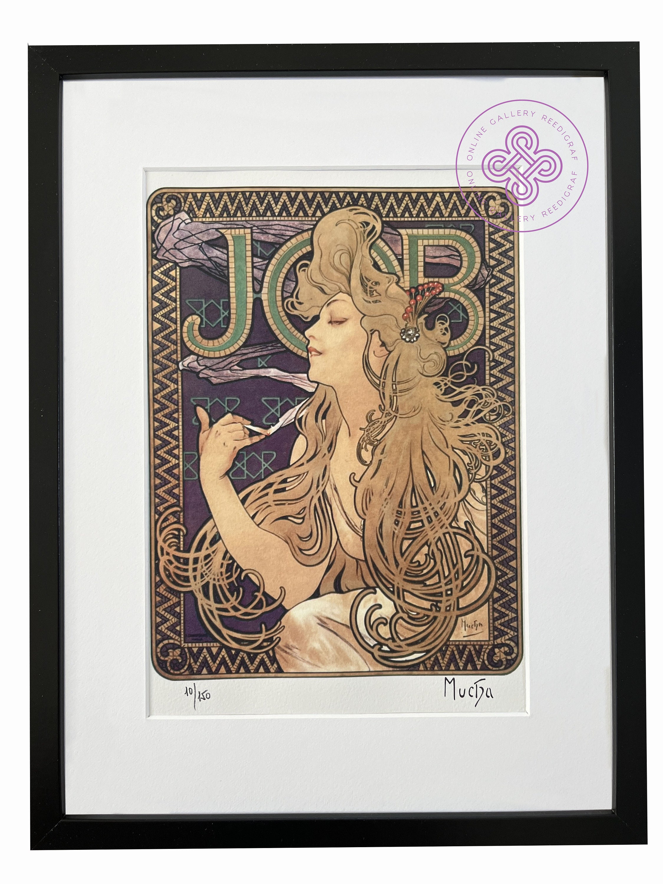 MUCHA Signed Screenprint FRAME Included Poster for Job CERTIFICATE