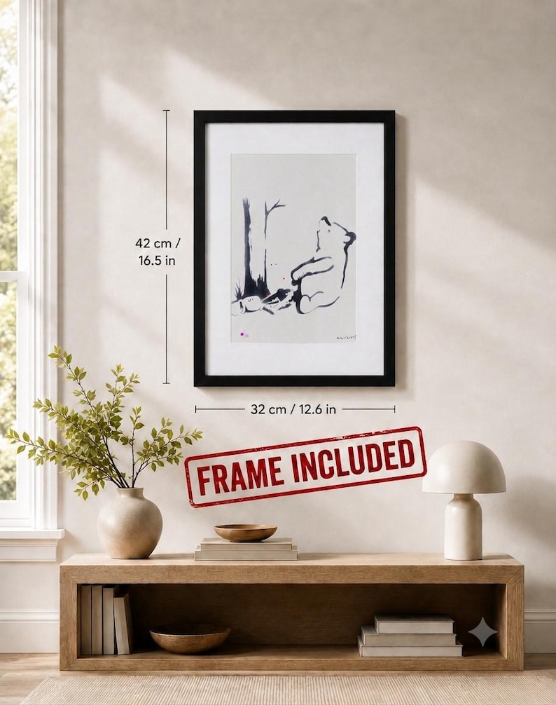 BANKSY Winnie the Pooh (2003) – Framed Serigraph, Limited Edition /150, M Arts Edition, Numbered, Certificate – Street Art Wall Art image 3