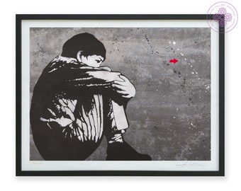 JEF AEROSOL Limited Edition Signed by the Artist - Sitting Kid