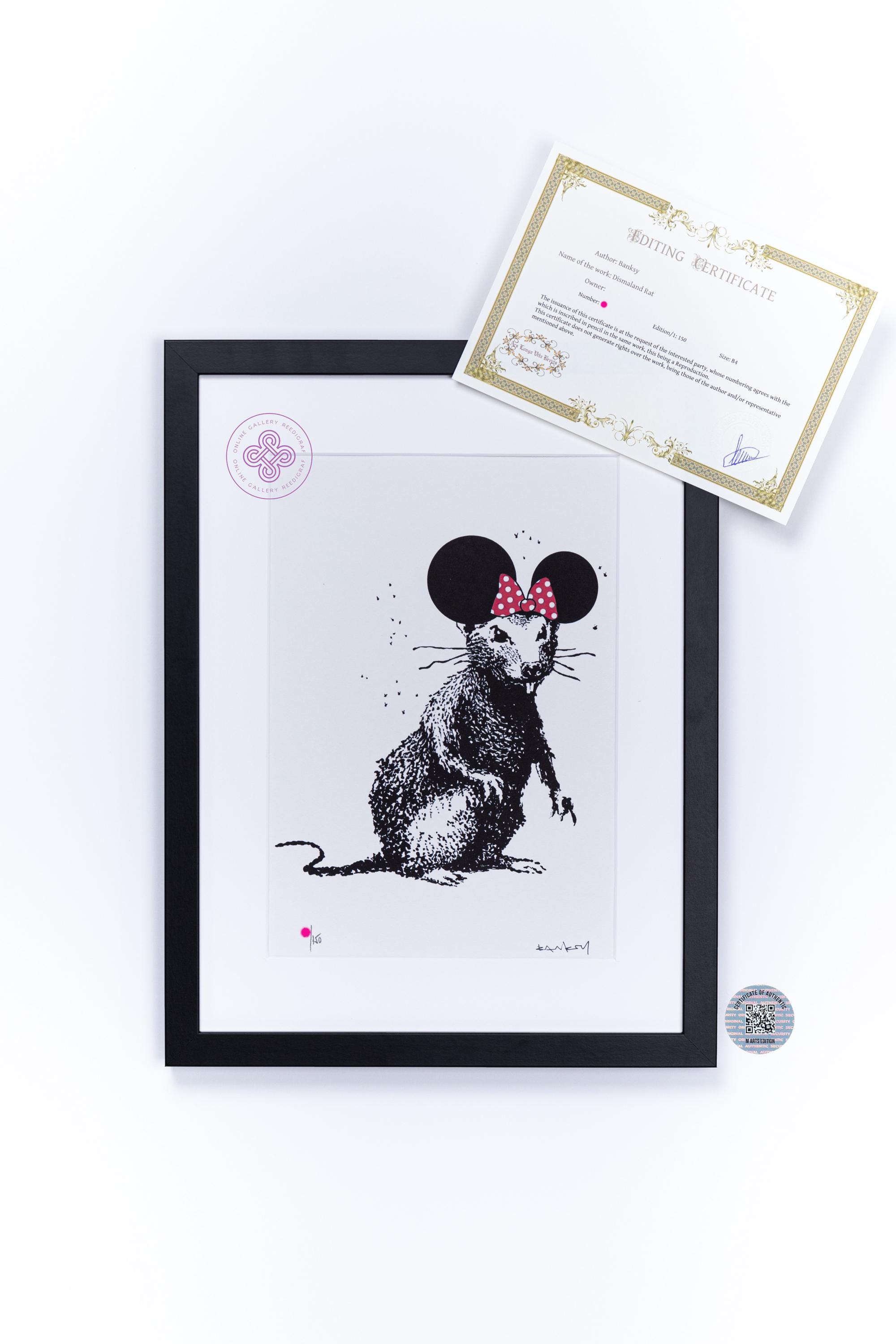BANKSY Dismaland rat Serigraphie signée banksy FRAMED Inclus