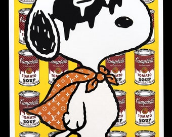 DEATH NYC Serigraphy Artist Proof - Snoopy Tomato Soup - ORIGINAL street Art wall lithograph decoration not obey shepard invader warhol