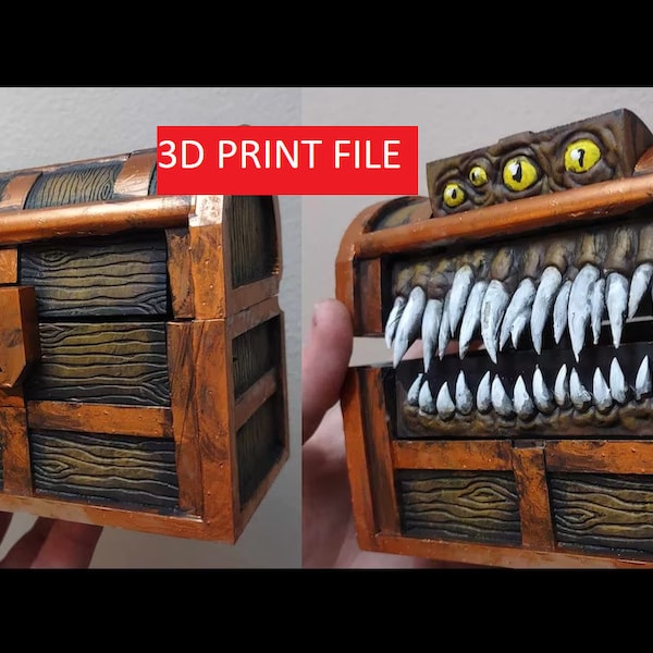 Download del file di stampa Morphing Mimic 3D: il baule si trasforma in un mostro quando viene aperto