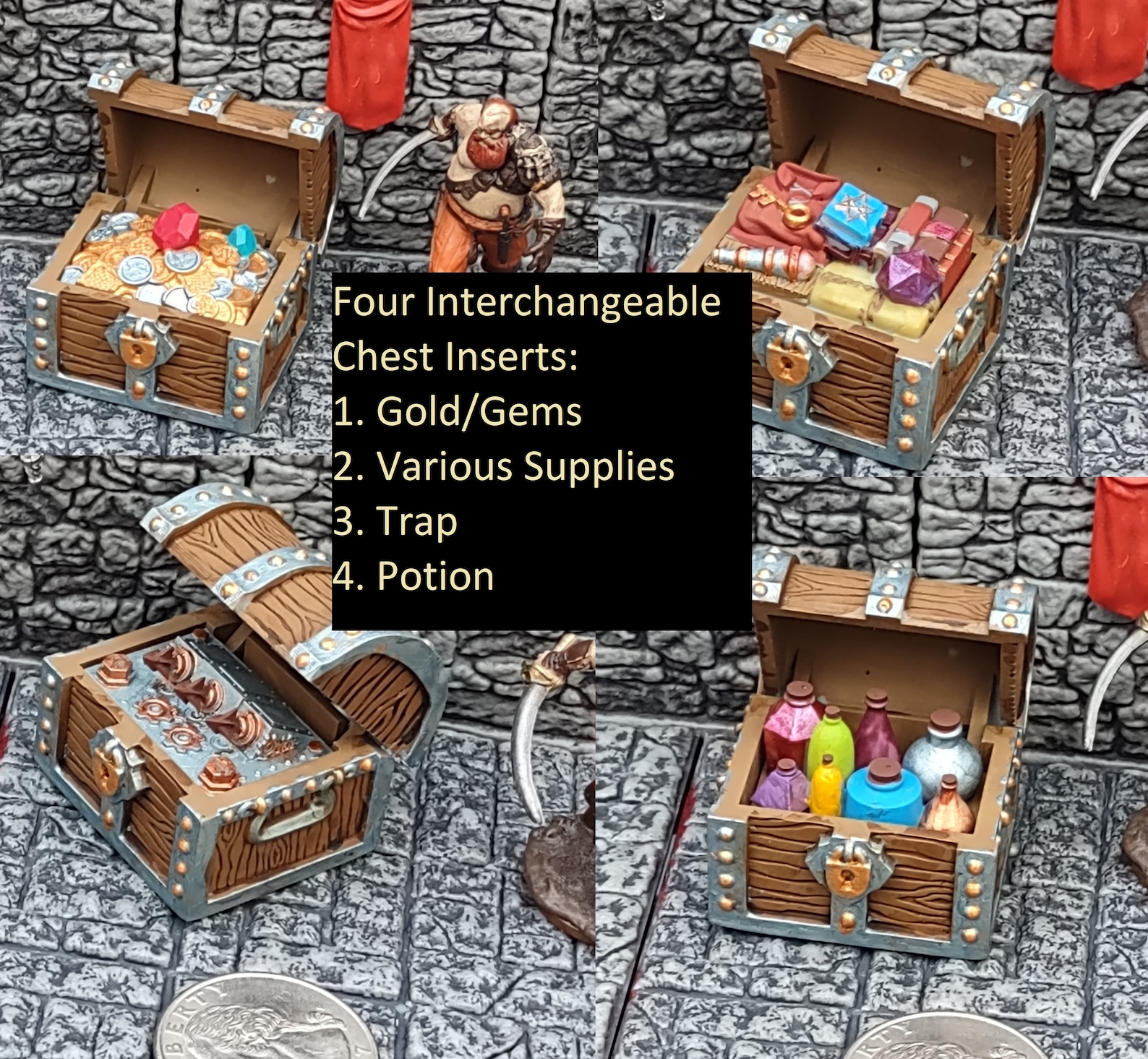Wermer's Interactive Treasure Chest Prop + Tokens for Tabletop Games ...