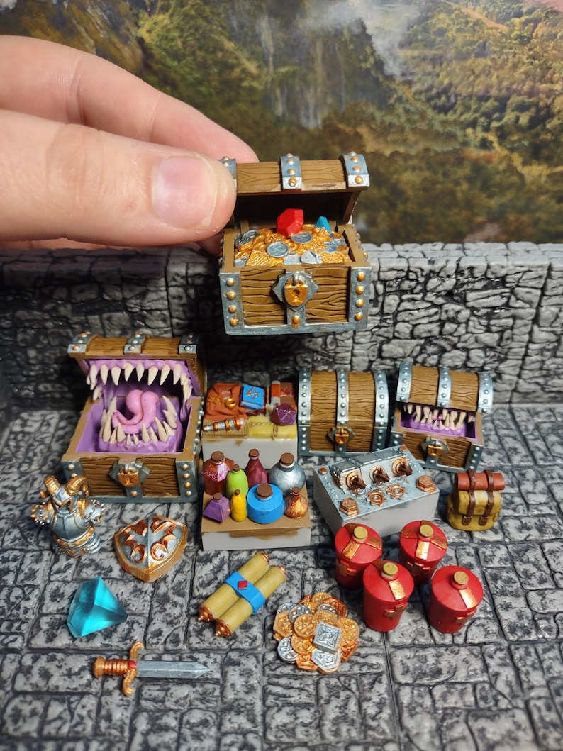 Wermer's Interactive Treasure Chest Prop + Tokens for Tabletop Games ...