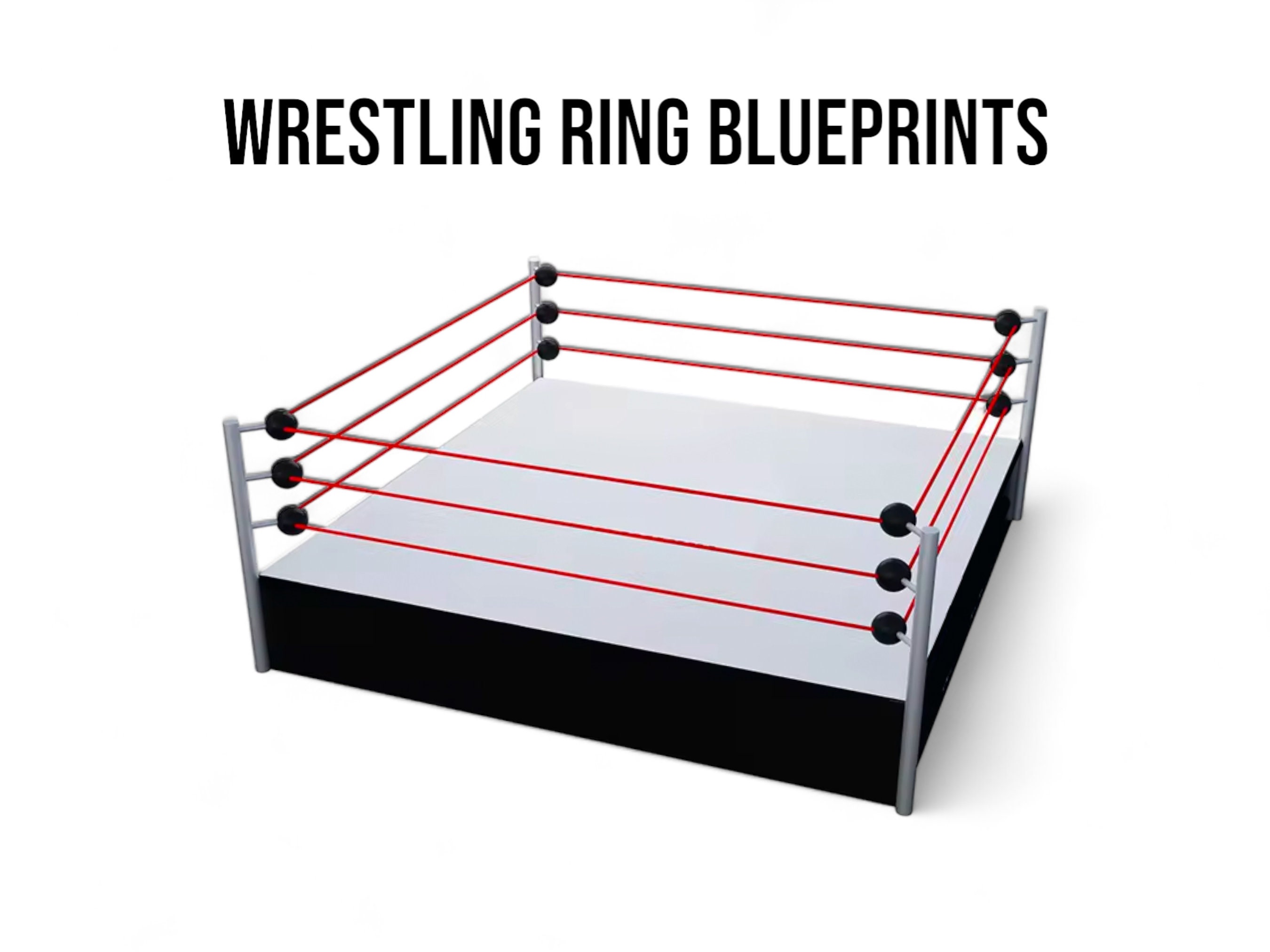 Wrestling Ring Blueprints How to Build a Full Size Wrestling Ring Instant Download Etsy