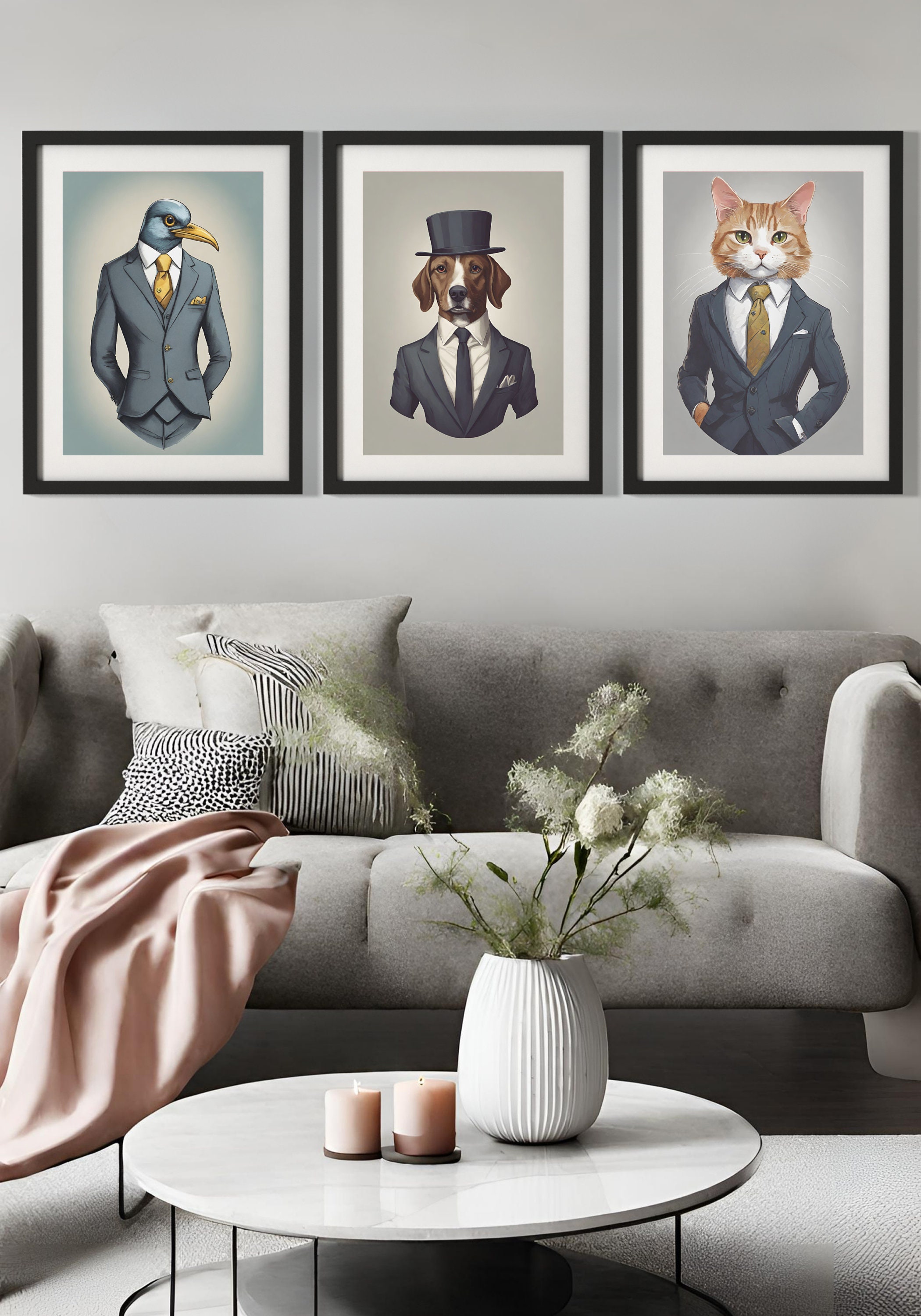 Aristocratic Animals, Big Pack, Funny Animal Wall Art, Animal Pictures