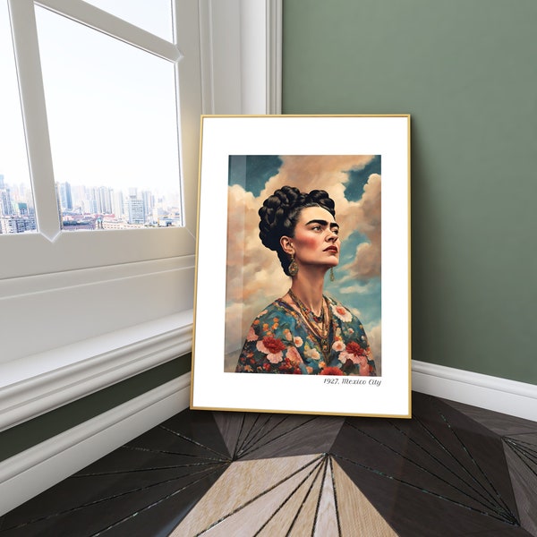 Frida Kahlo Sky Poster, Frida Kahlo Photography, Inspiring Art, Frida Digital Prints, Frida Kahlo, Feminist Art, Mexican Art, BuGodecor