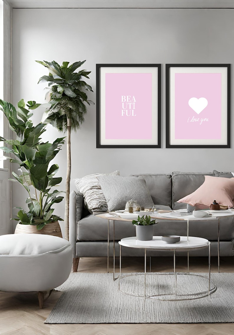 Blush Pink Wall Art Above Bed Art Pink Bedroom Picture Pastel Heart