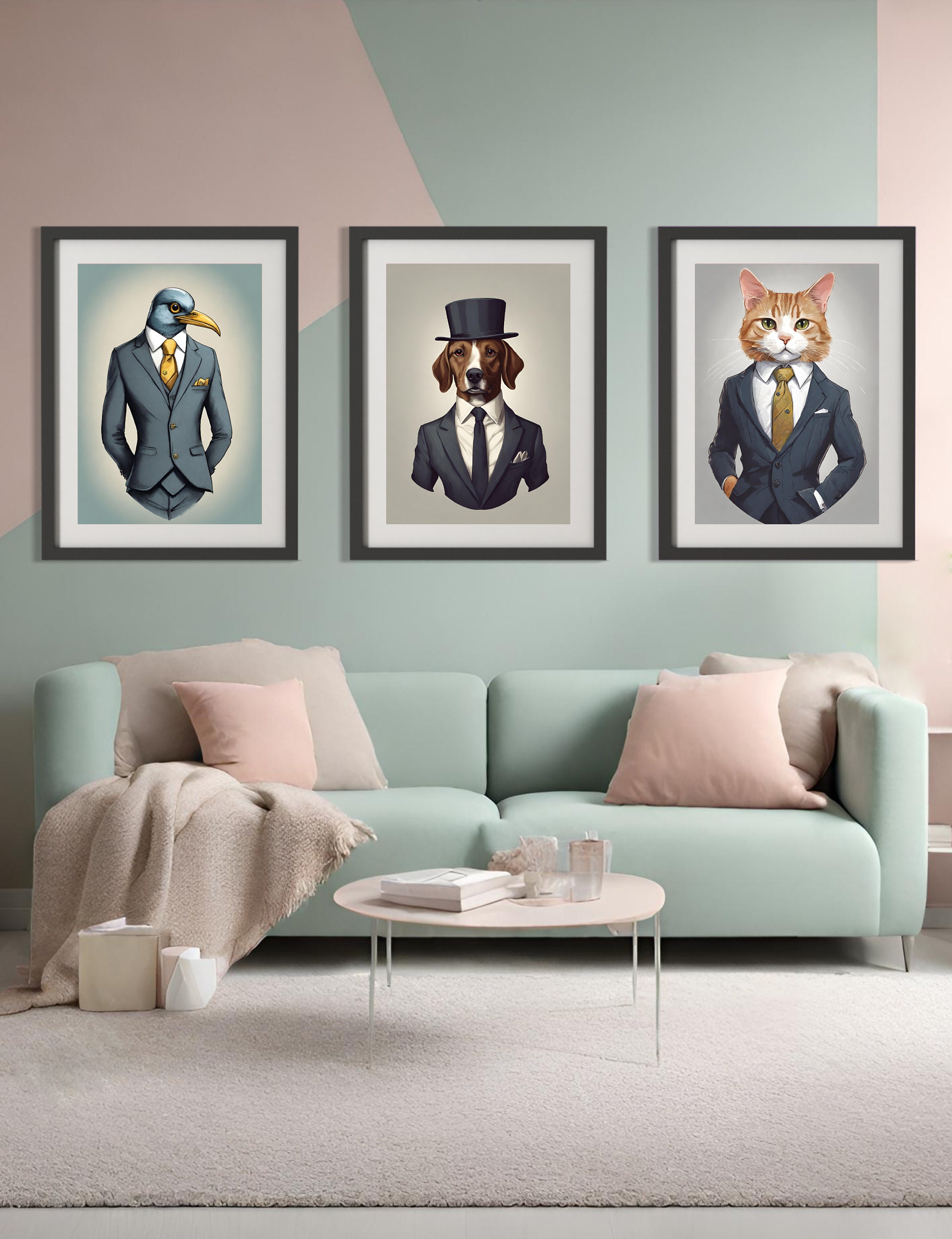 Aristocratic Animals, Big Pack, Funny Animal Wall Art, Animal Pictures