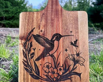 Hummingbird w/Florals - Cutting Board