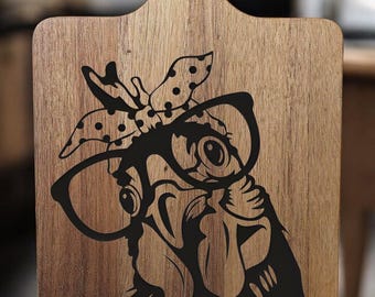 Chicken with glasses- Cutting Board