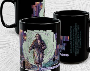 System Error Mug | Victorian Portal Glitch Art | Mad Woman Time Traveler Coffee Cup | Gothic Sci-Fi Horror | Surreal Steampunk Gift