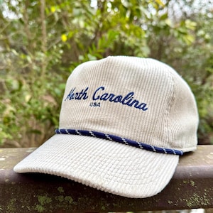 North Carolina USA Corduroy Rope Hat - 5 Panel Snapback image 1