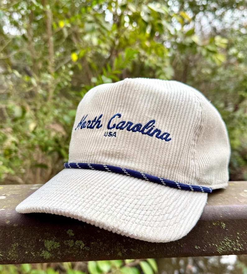 North Carolina USA Corduroy Rope Hat - 5 Panel Snapback image 1