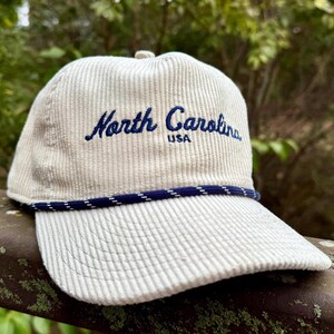 North Carolina USA Corduroy Rope Hat - 5 Panel Snapback image 3