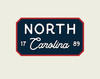 North Carolina USA Navy Waterproof Vinyl Decal